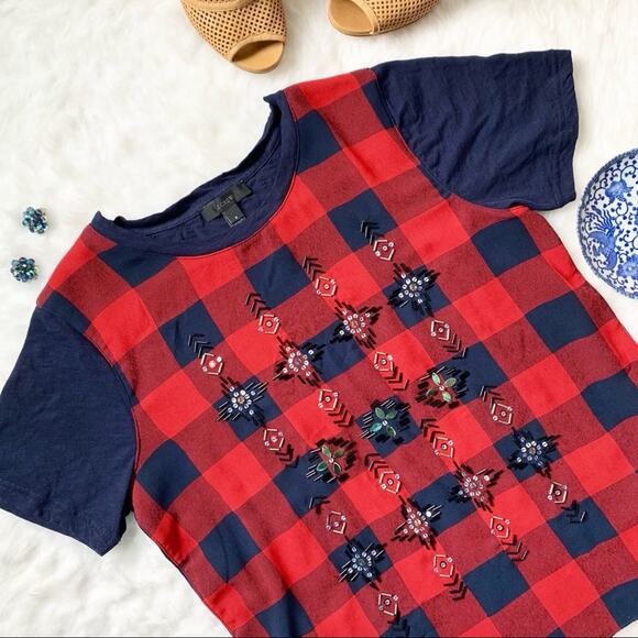 J. Crew Beaded Blouse - Picture 1 of 7